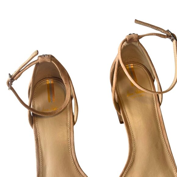 Sam Edelman Tan Suede Block Heel Sandals | Ankle Strap Heels - Picture 8 of 12